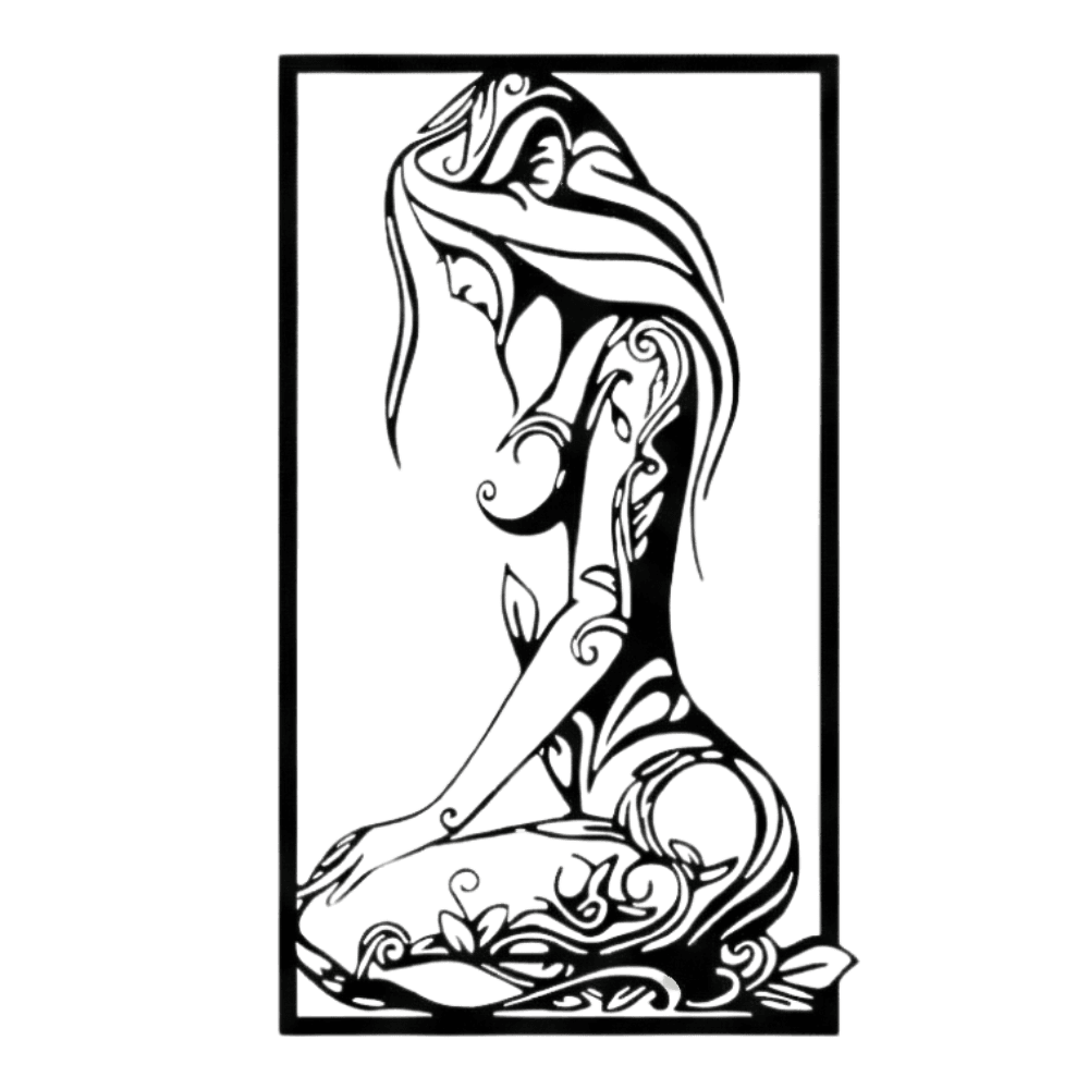 Égérie Féminine — Art Mural Noir