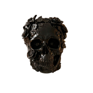 tete de mort noir brillant