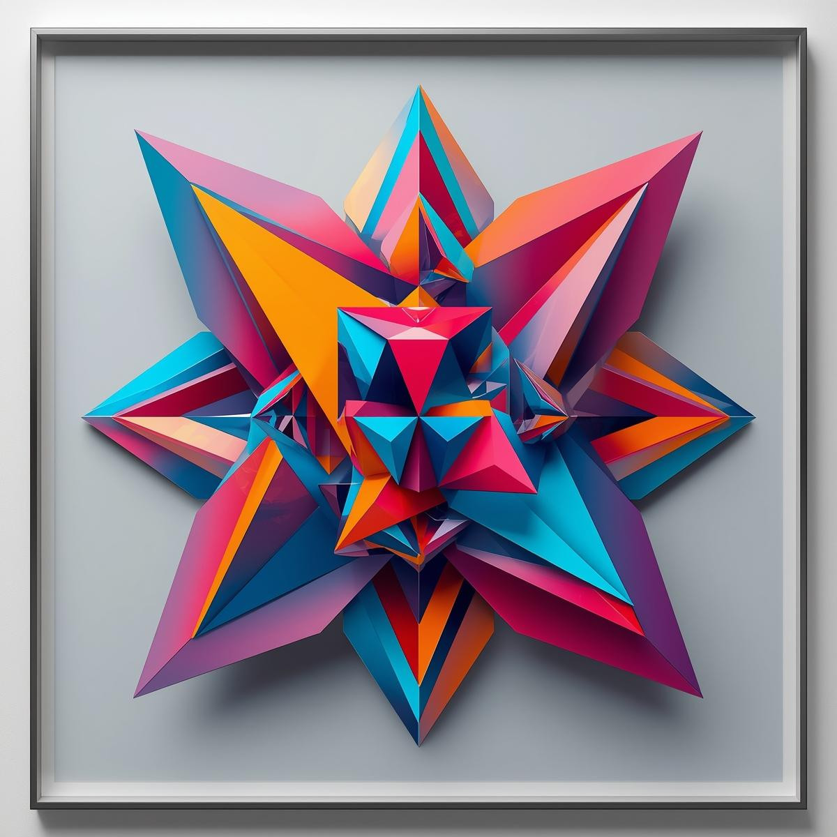 image hyper realiste geometric et colorful cadre design