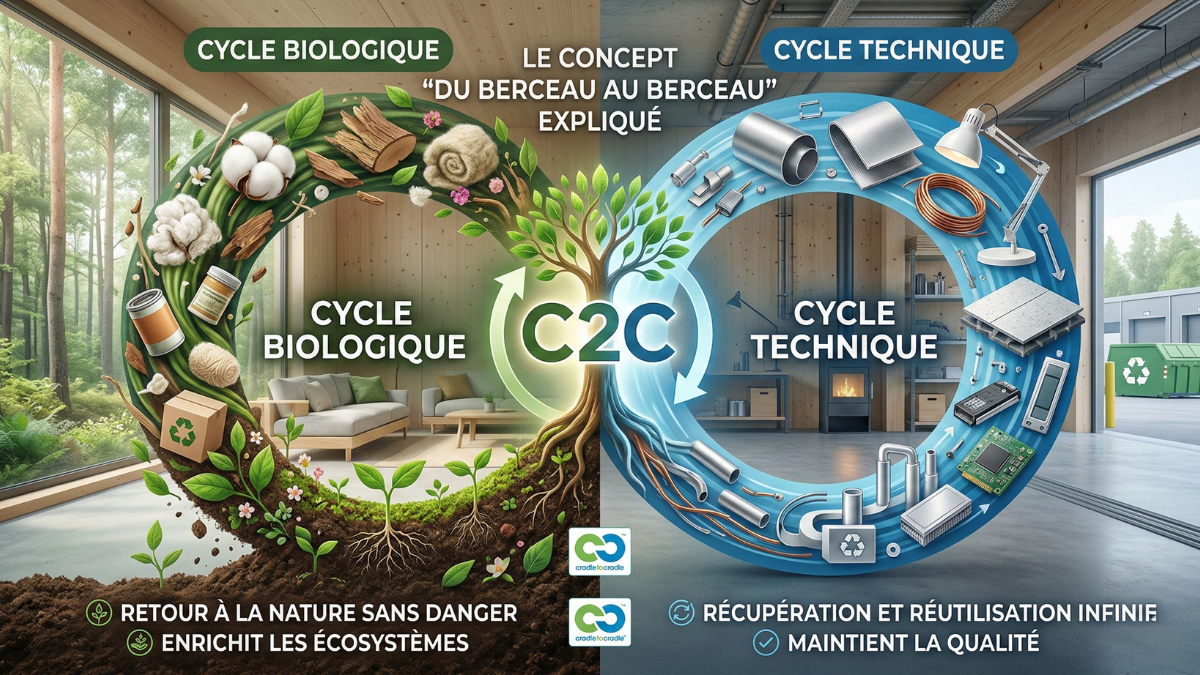 Schéma cycle biologique et technique Cradle to Cradle