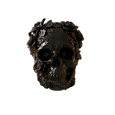 Tête de mort décorative florale – Memento — vue 2
