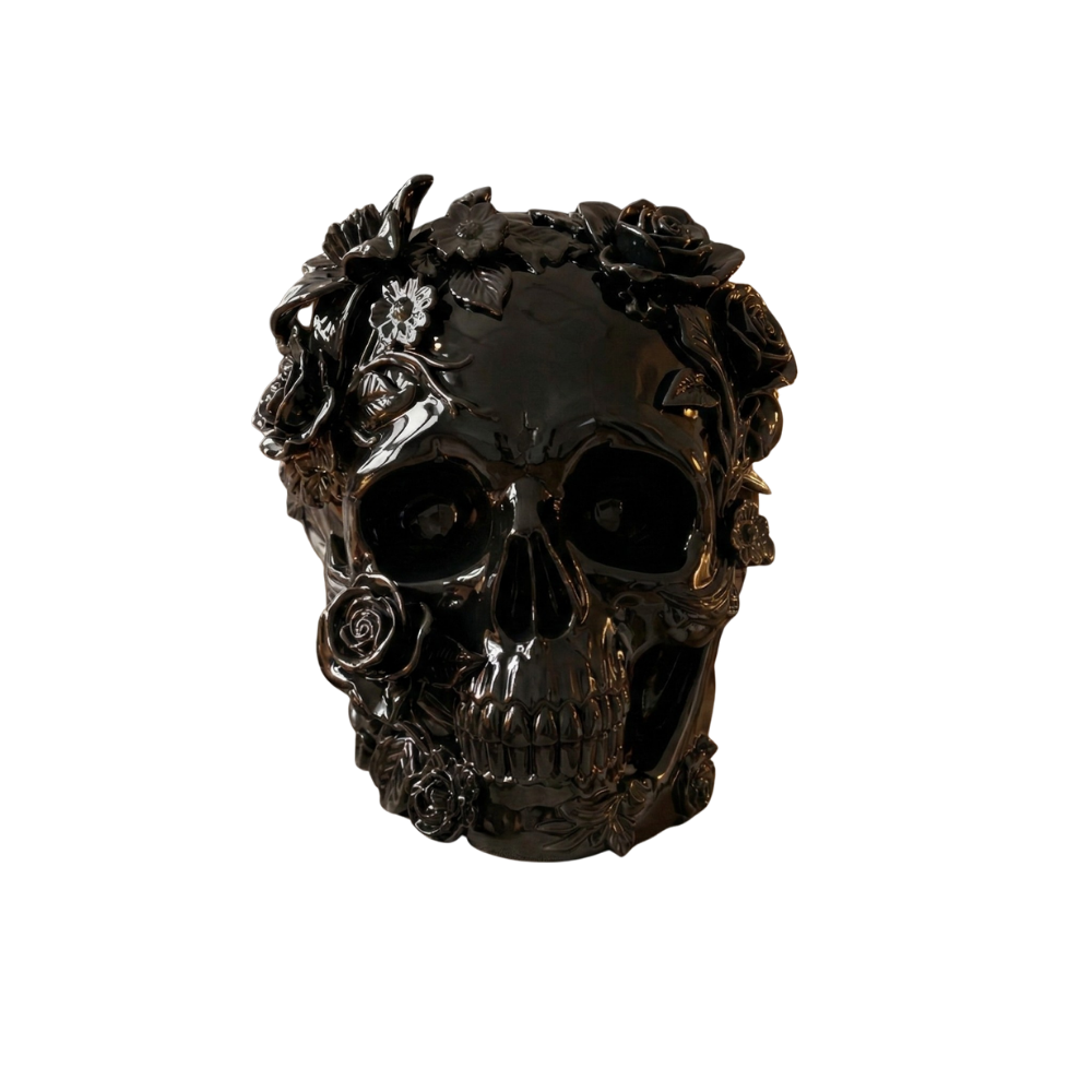 Tête de mort décorative florale – Memento — vue 2