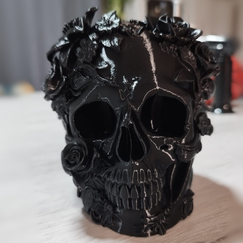 Tête de mort décorative florale – Memento — vue 4
